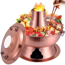 Load image into Gallery viewer, 36cm stainless steel hot pot Chinese Charcoal Mongolian lamb cooker for picnic
