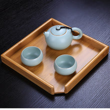 Загрузить изображение в средство просмотра галереи, Chinese Bamboo Square Food Tray Solid Wood Tea Set Tray Home Breakfast Tray Cake Tray Flower Pot Bonsai Gardening Holder
