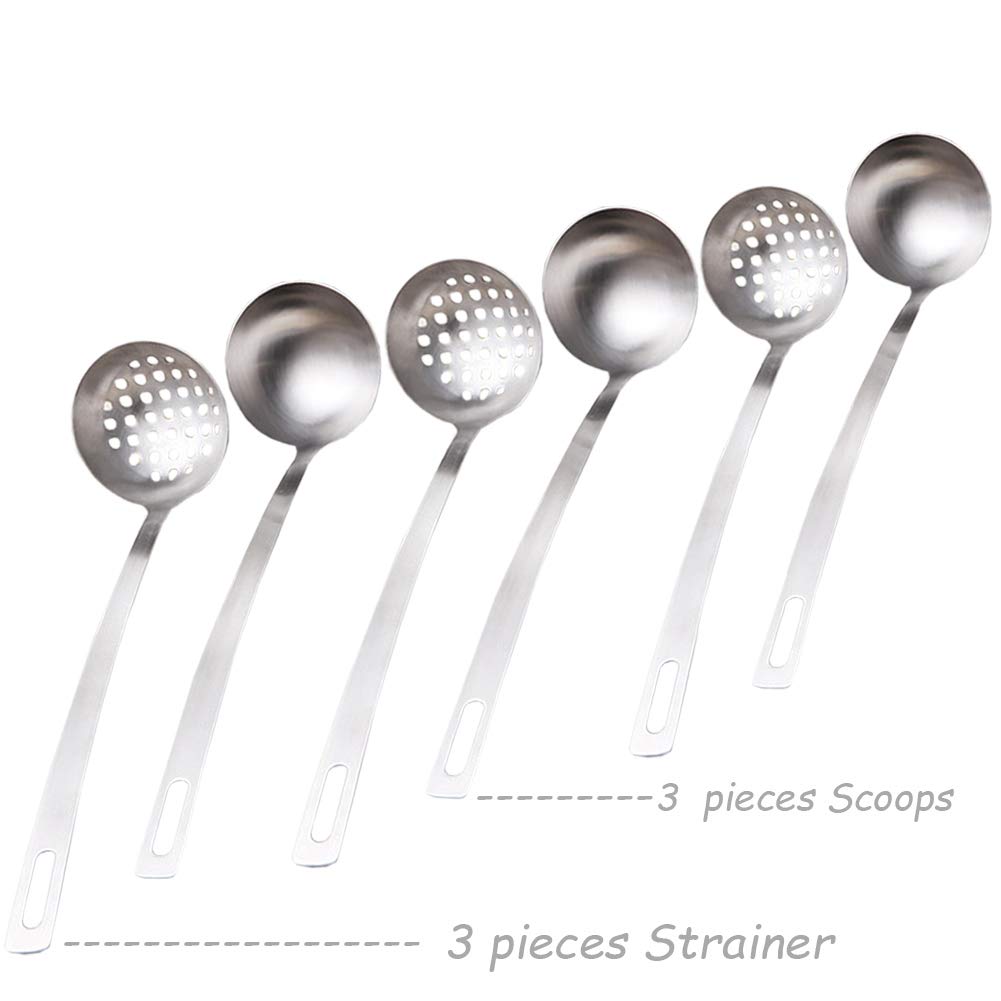 6PCS Hot Pot Strainer Scoops, (stainless steel)