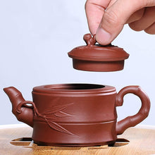 Load image into Gallery viewer, Yixing Clay / Zisha Tea Pot for Chinese kung / Gong Fu Tea 180ml (bamboo)
