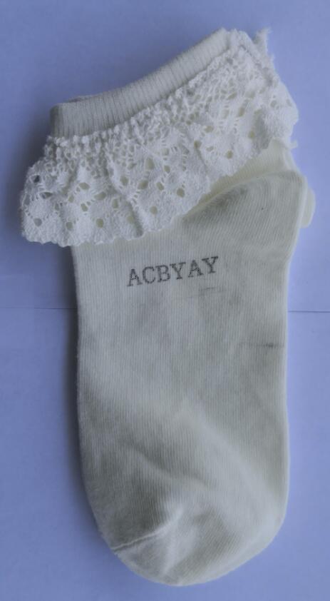 ACBYAY Women High Ankle Eyelet Lace Socks, Bridal Ruffle Frilly Girl Princess Dress Sock with Lace Trim For Lolita/ Jk