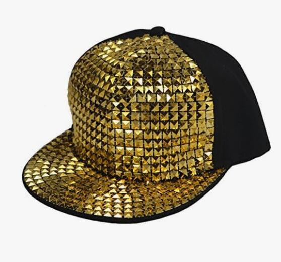 AUSUAYA Adjustable Studded Sequins Baseball Hats, Hip Hop Caps for Women Men Party Outdoor