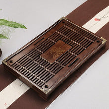 Load image into Gallery viewer, Natural Wood puer Tea Tray Chinese Kung fu Wood Tea Board with Drainage water storage for oolong tea black tea dahongpao
