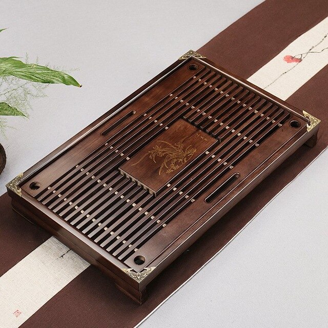 Natural Wood puer Tea Tray Chinese Kung fu Wood Tea Board with Drainage water storage for oolong tea black tea dahongpao