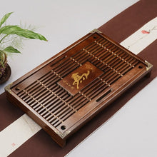 Load image into Gallery viewer, Natural Wood puer Tea Tray Chinese Kung fu Wood Tea Board with Drainage water storage for oolong tea black tea dahongpao
