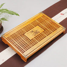 Load image into Gallery viewer, Natural Wood puer Tea Tray Chinese Kung fu Wood Tea Board with Drainage water storage for oolong tea black tea dahongpao
