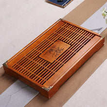 Load image into Gallery viewer, Natural Wood puer Tea Tray Chinese Kung fu Wood Tea Board with Drainage water storage for oolong tea black tea dahongpao
