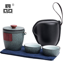 Load image into Gallery viewer, TANGPIN ceramic teapot gaiwan with 2 cups a tea sets portable travel tea set drinkware
