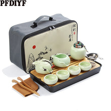 Load image into Gallery viewer, Portable Ceramic Teaware Set Chinese Kung Fu Tea Set Teapot Traveller Teaware With Bag Teaset Gaiwan Tea Cups Of Tea Ceremony
