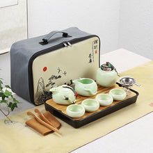 Load image into Gallery viewer, Portable Ceramic Teaware Set Chinese Kung Fu Tea Set Teapot Traveller Teaware With Bag Teaset Gaiwan Tea Cups Of Tea Ceremony
