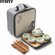 Load image into Gallery viewer, Portable Ceramic Teaware Set Chinese Kung Fu Tea Set Teapot Traveller Teaware With Bag Teaset Gaiwan Tea Cups Of Tea Ceremony
