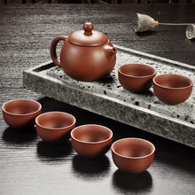 Load image into Gallery viewer, Yixing Purple sand tea set black/red ceramic kung fu Teapot, handmade Purple sand teapot teacup gaiwan Tureen tea ceremony
