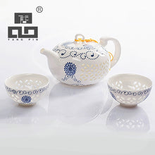 Load image into Gallery viewer, TANGPIN blue-and-white exquisite ceramic teapot kettles tea cup porcelain chinese kung fu tea set drinkware
