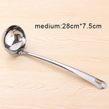 Load image into Gallery viewer, Thick stainless steel Ladle Spoon long handle round rice spoon kitchen cookware hot pot spoon Cooking Tools
