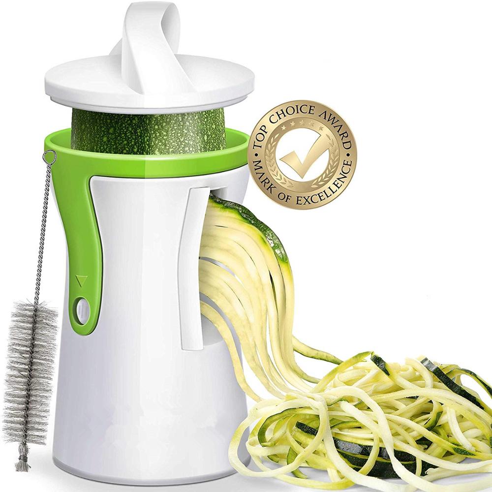 LMETJMA Heavy Duty Spiralizer Vegetable Slicer Vegetable Spiral Slicer Cutter Zucchini Pasta Noodle Spaghetti Maker KC0335