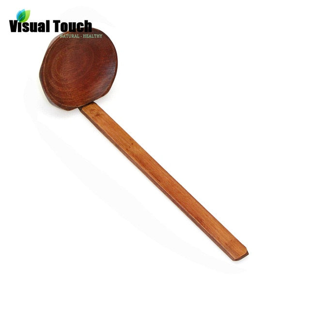 Visual Touch Multi-Use Nature Solid Wood Ladle Serve Set Pierced Table Spoon Hot Pot Ramen Soup Buffet Slotted Spoon