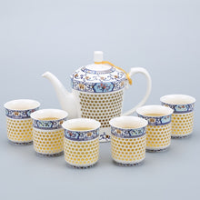 Load image into Gallery viewer, YeFine Chinese Kung Fu Tea Set Porcelain Hollow Out Creative Design Ceramic Teapot With 6 Tea Cups Travel Drinkware Luxury Gift
