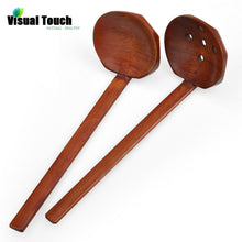 Load image into Gallery viewer, Visual Touch Multi-Use Nature Solid Wood Ladle Serve Set Pierced Table Spoon Hot Pot Ramen Soup Buffet Slotted Spoon
